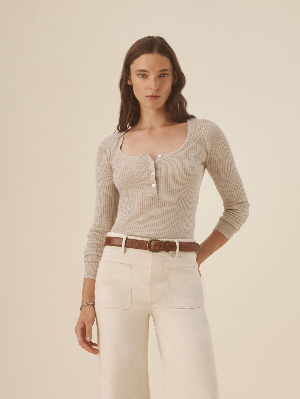 Featherweight Silk Cashmere Scoop Henley