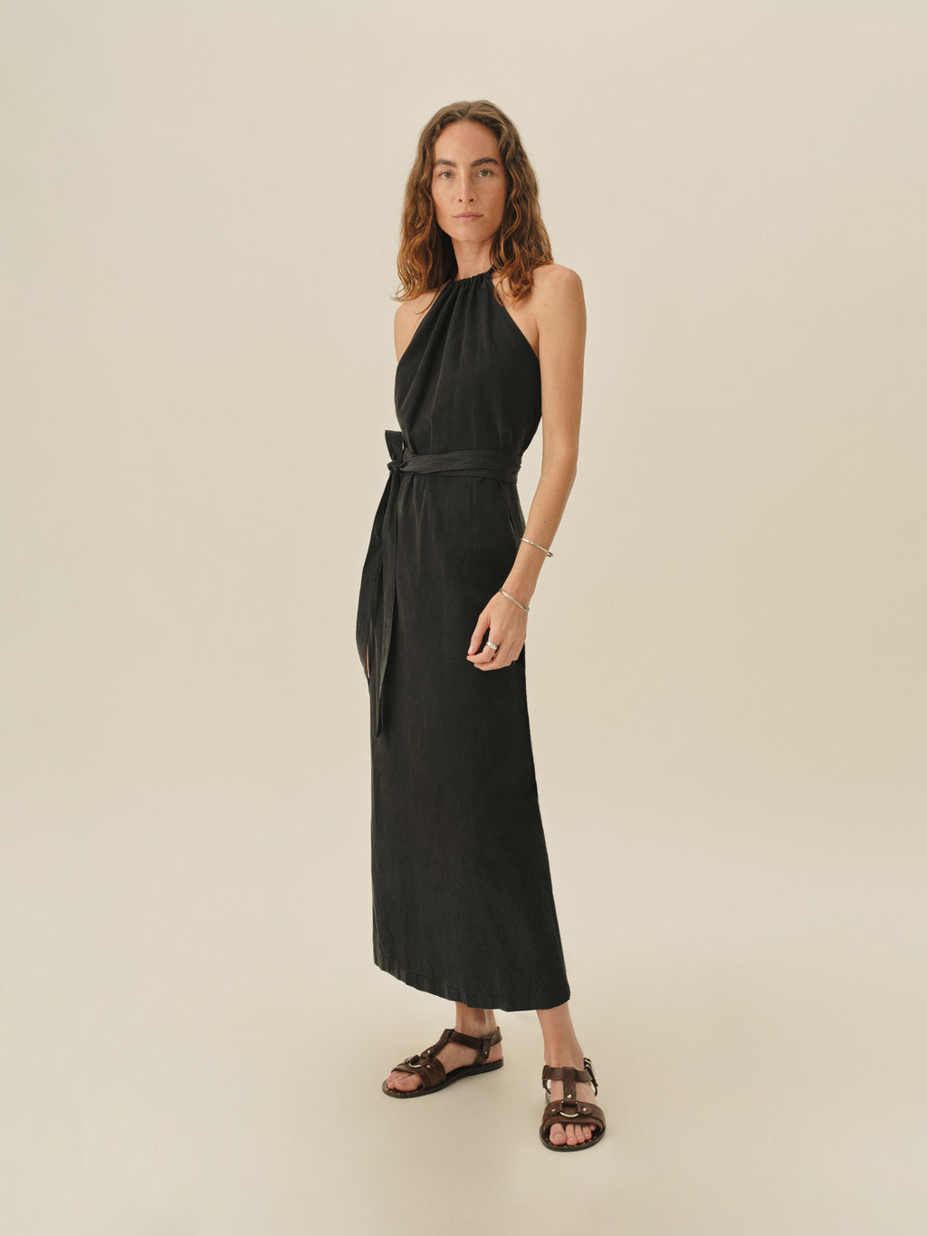 Sunset Silk Linen Wrap Dress