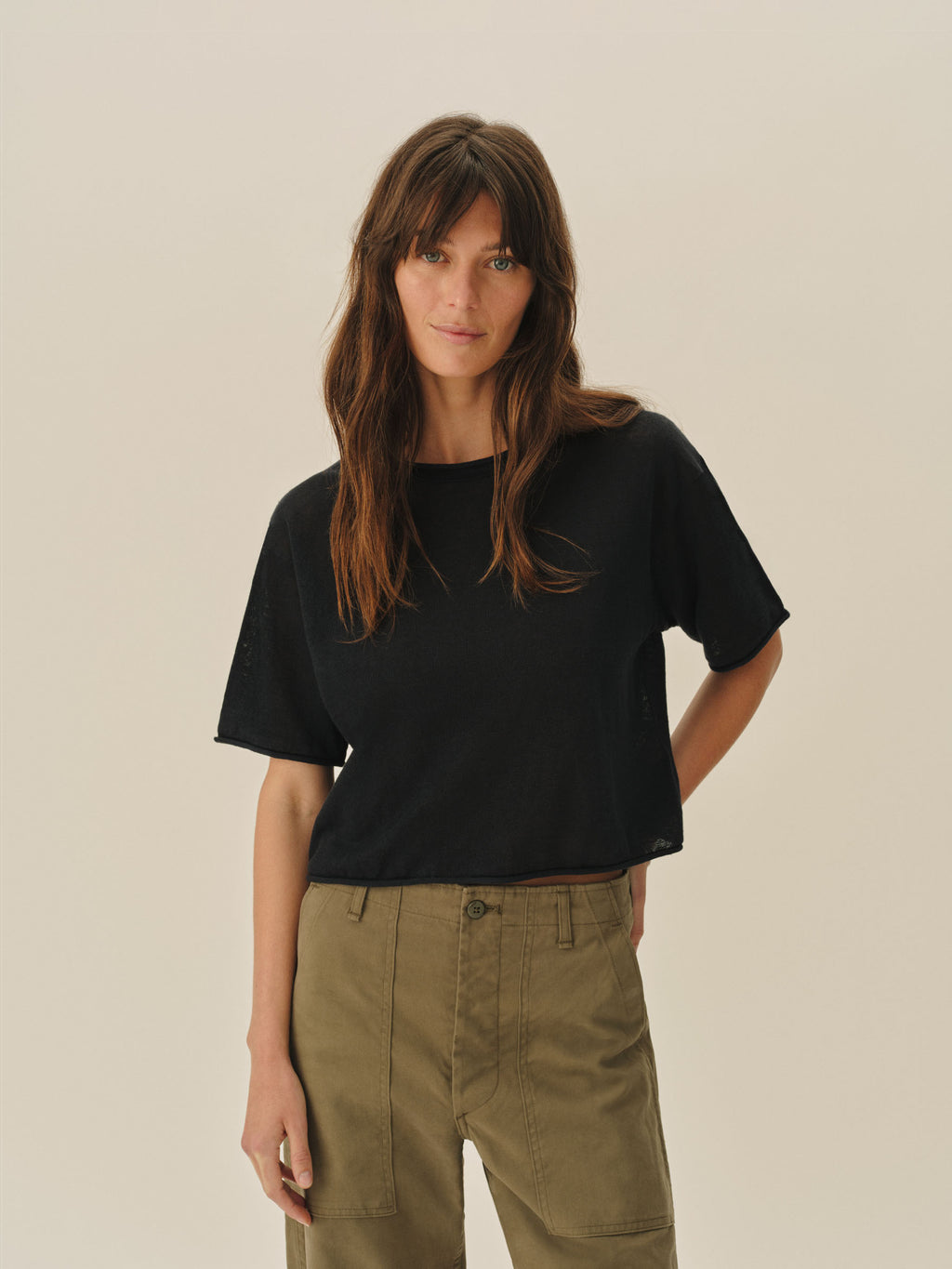 Lighthouse Linen Roll Neck Tee