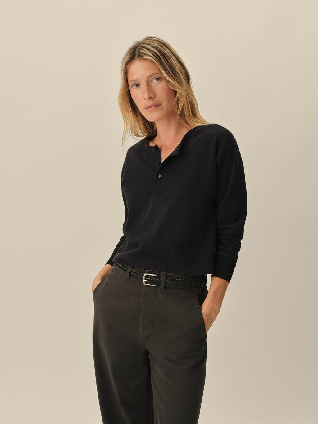 Field-Spec Boyfriend Crop Henley