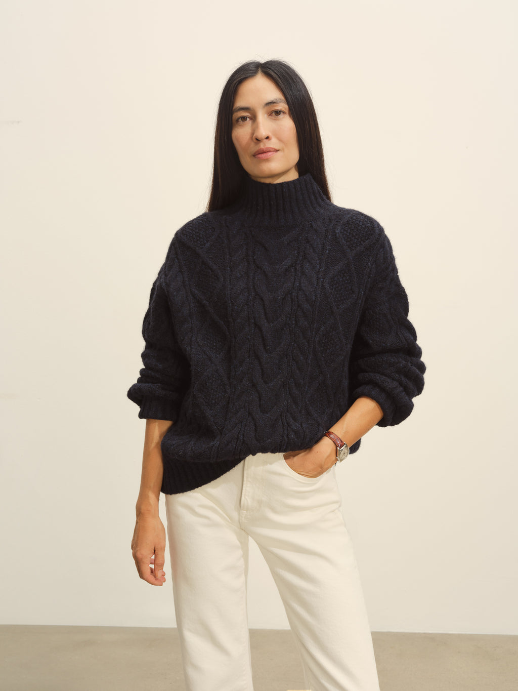 Highland Alpaca Cable Turtleneck