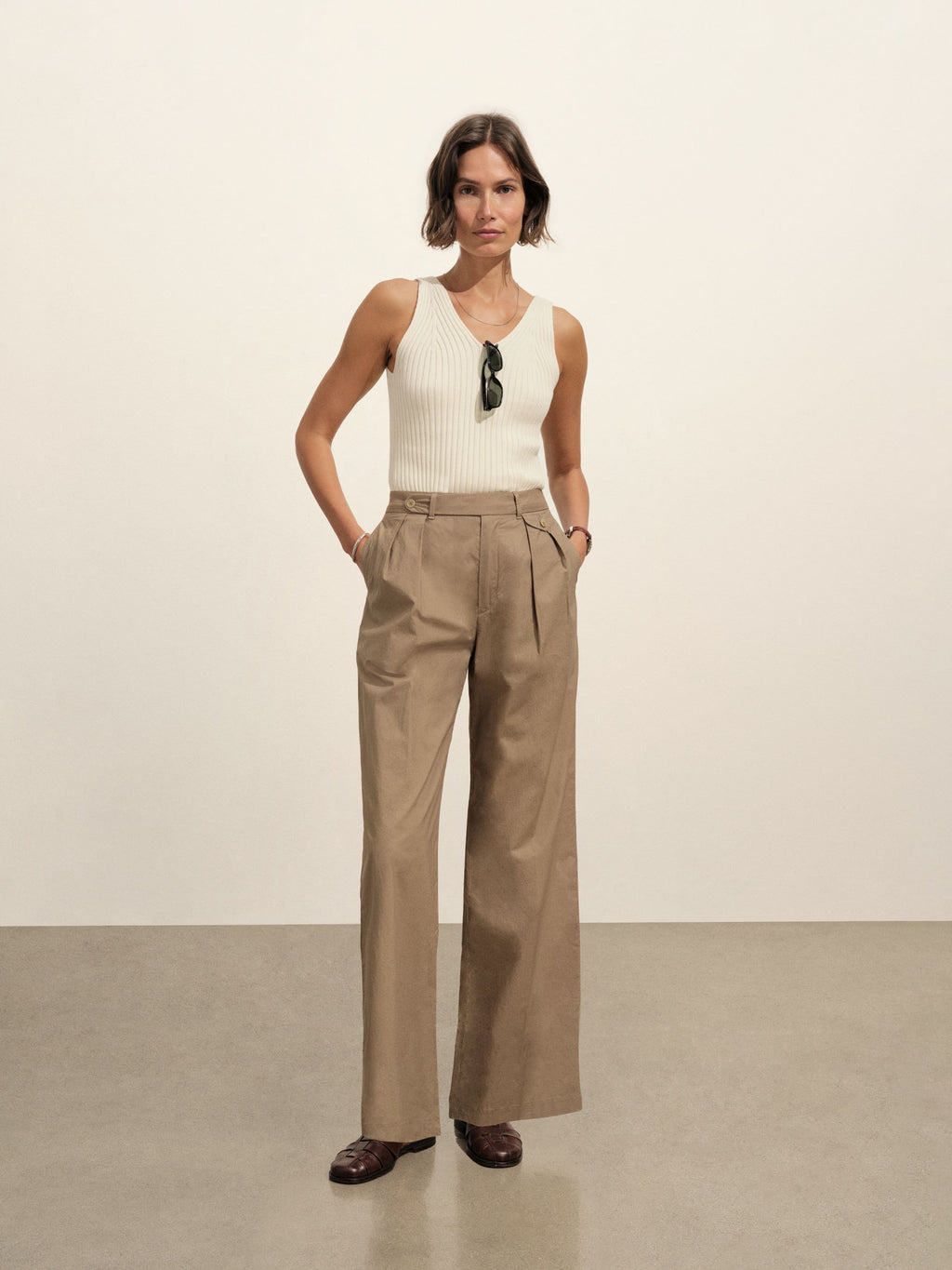 Paperweight Poplin Pleated Trouser
