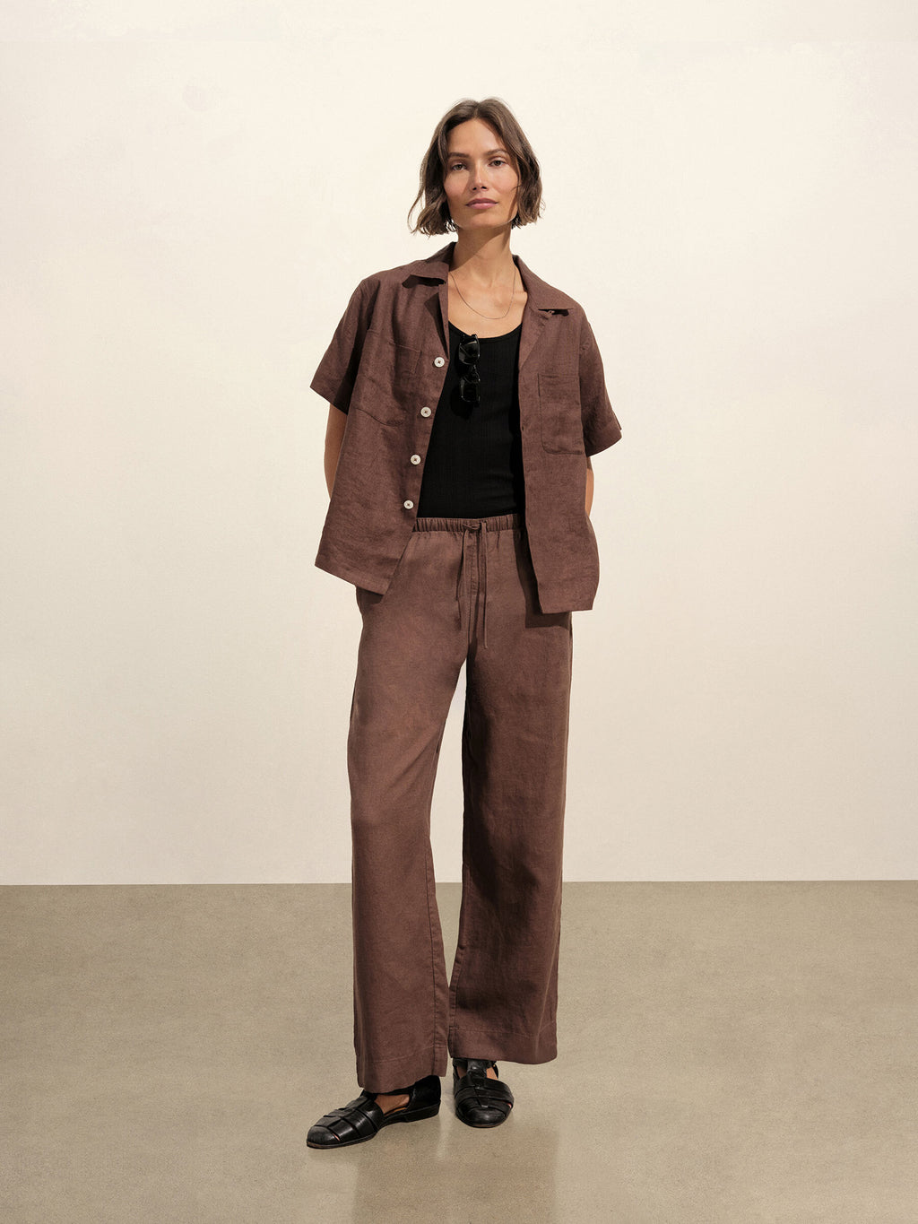 Crosshatch Linen Easy Pant