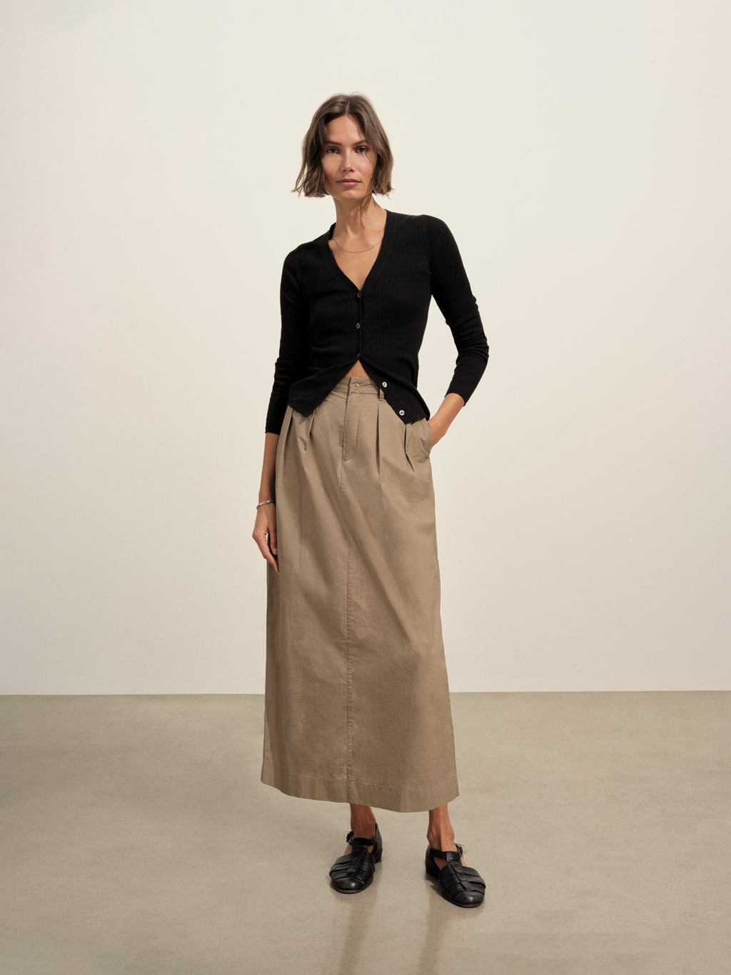 Paperweight Poplin Pleated Skirt