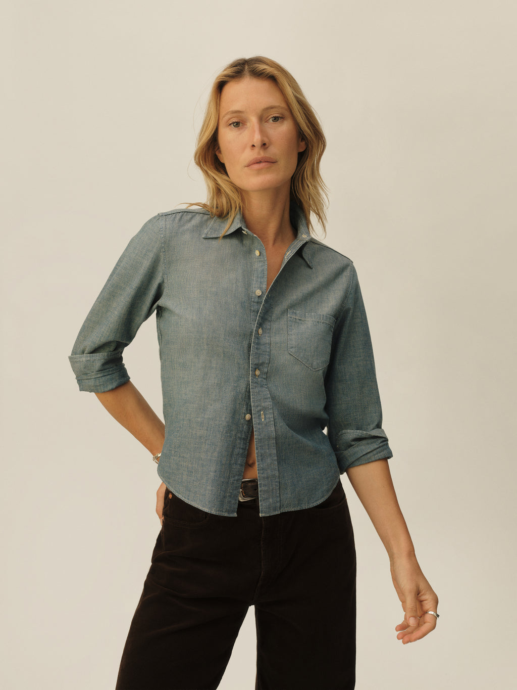 Shrunken Chambray Prep Shirt