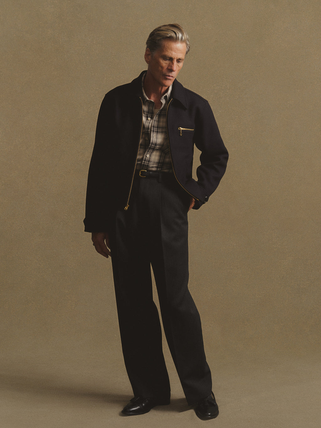 Wool Gabardine Hollywood Double Pleated Trouser
