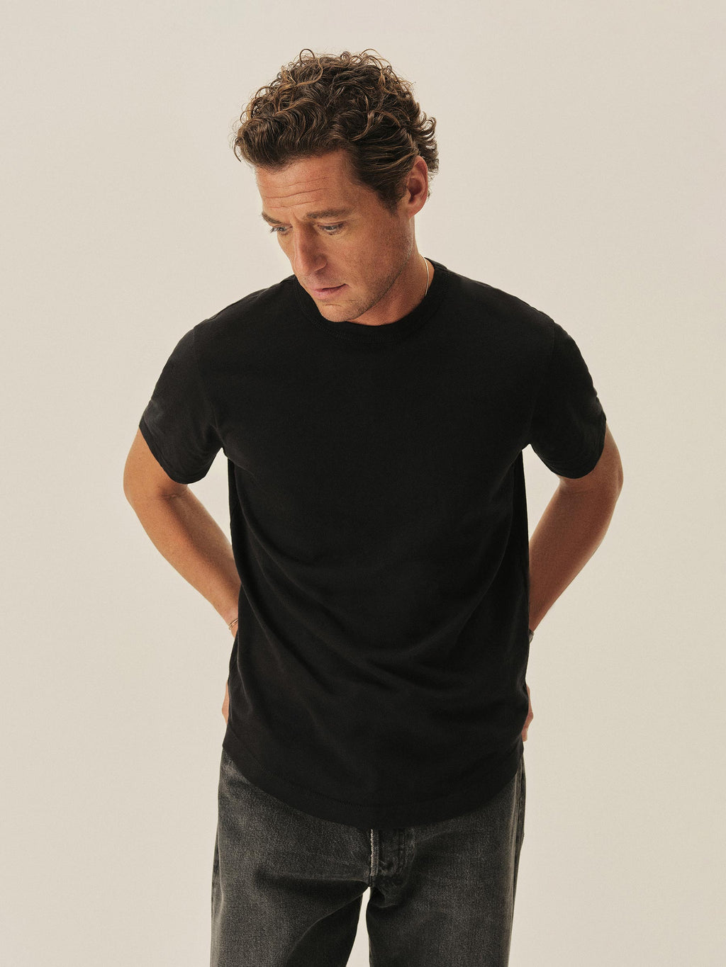Slub Curved Hem Tee