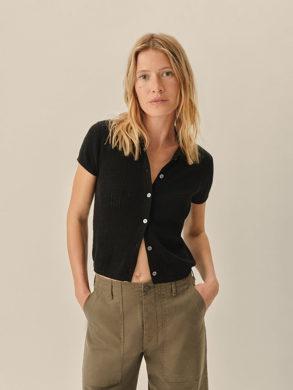Coastal Linen Pointelle Polo
