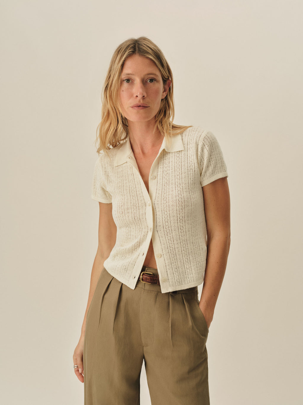 Coastal Linen Pointelle Polo
