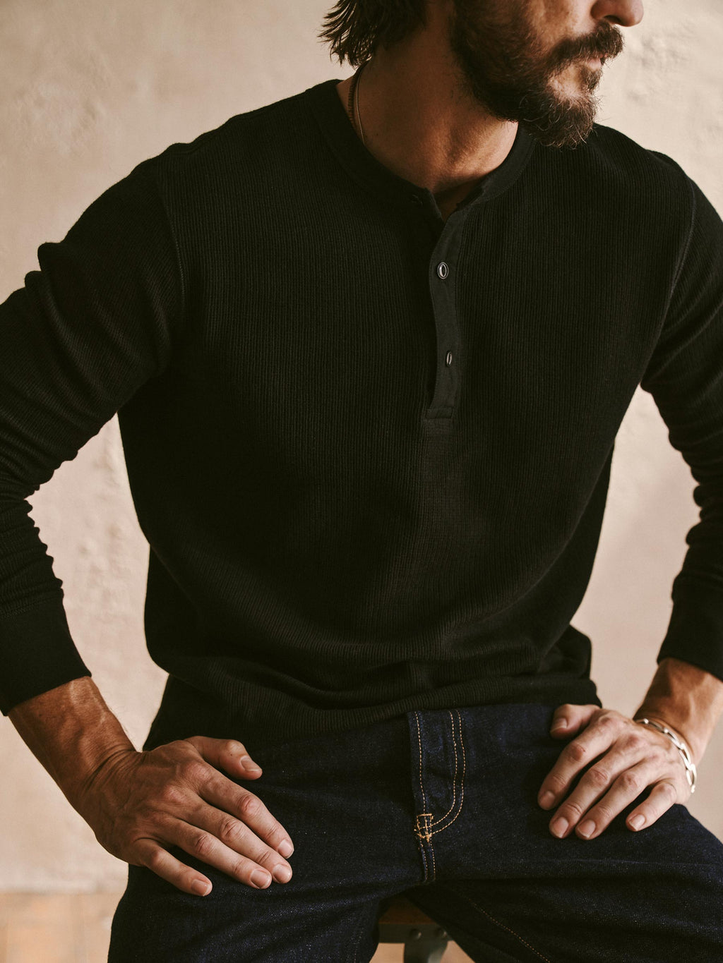 Vintage Thermal Henley