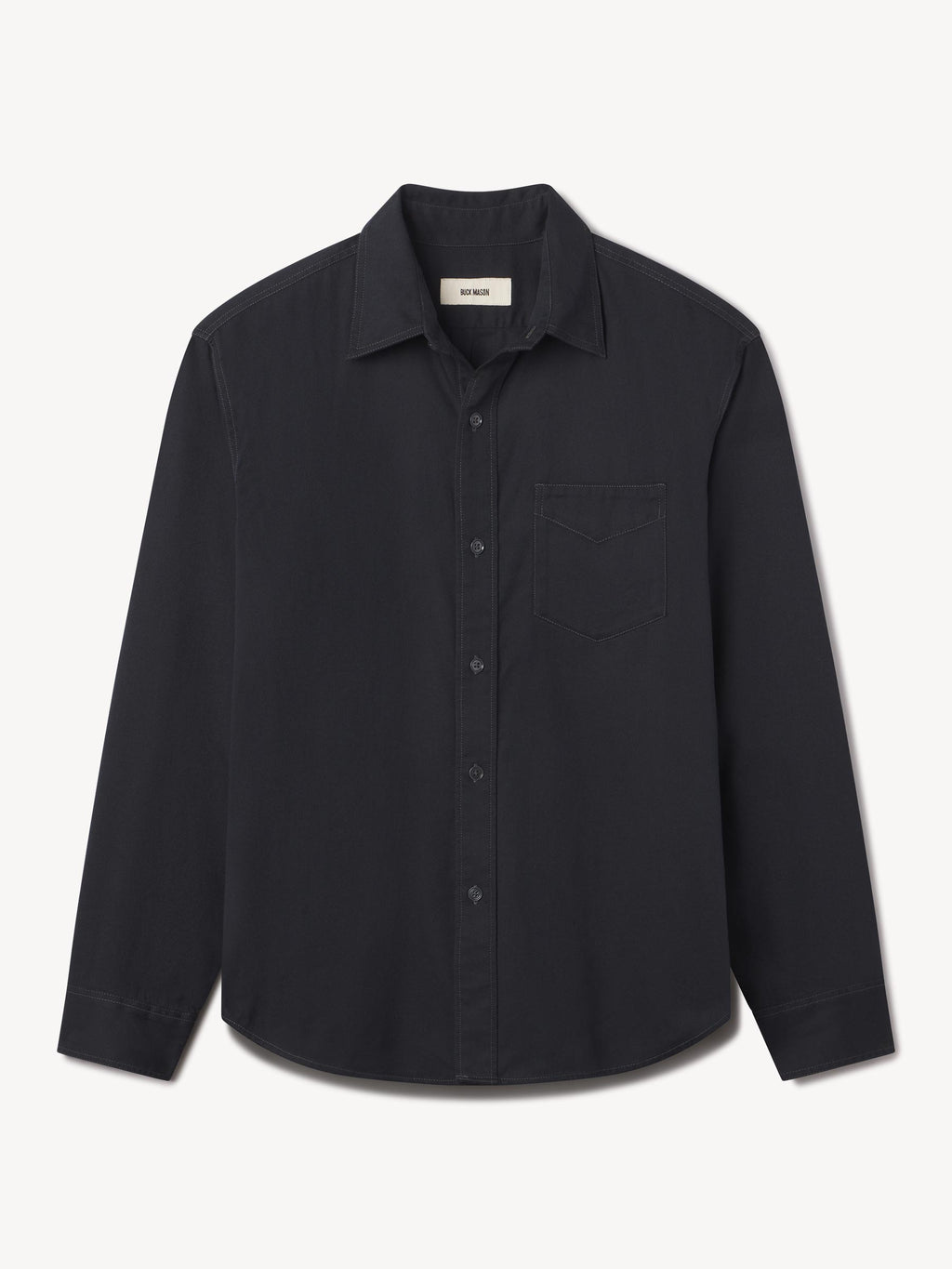 Draped Twill One Pocket Shirt