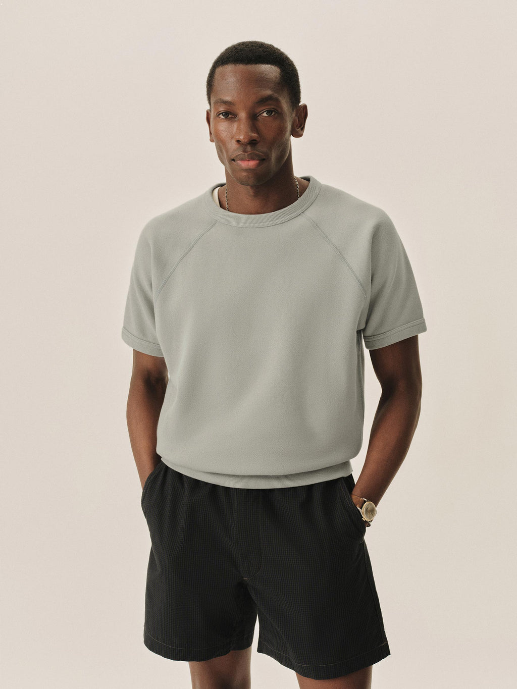 Featherweight Terry S/S Raglan Crewneck