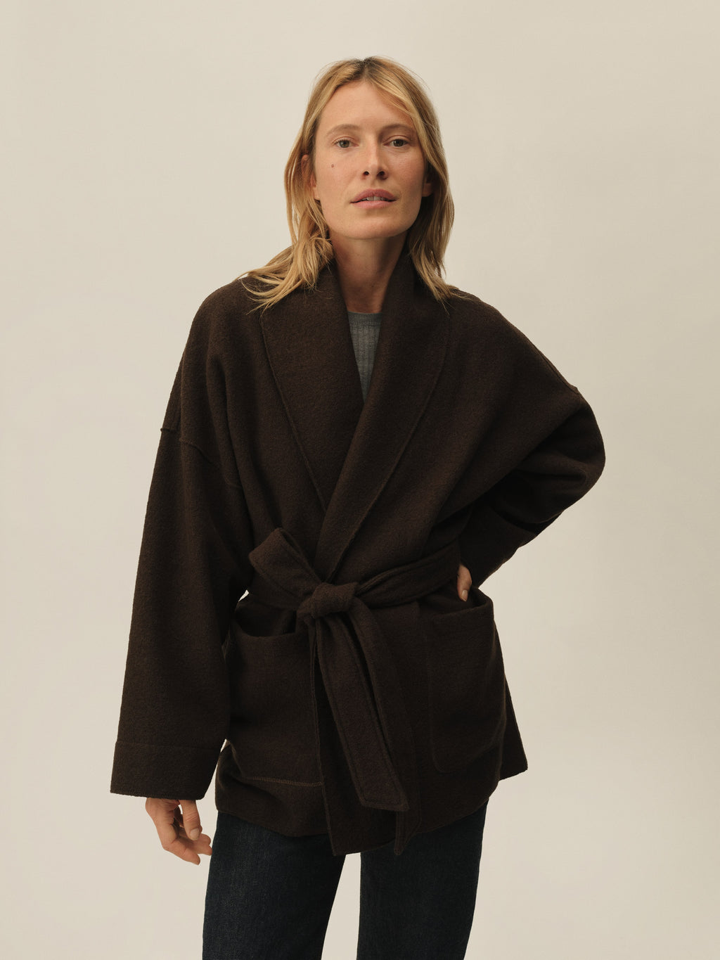 Felted Wool Wrap Coat