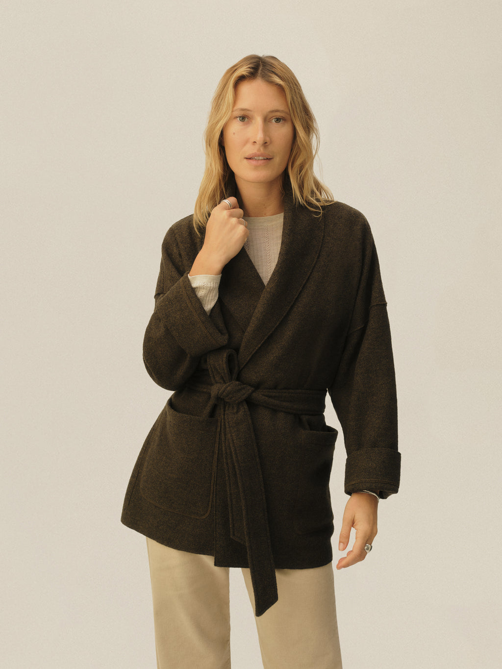 Felted Wool Wrap Coat