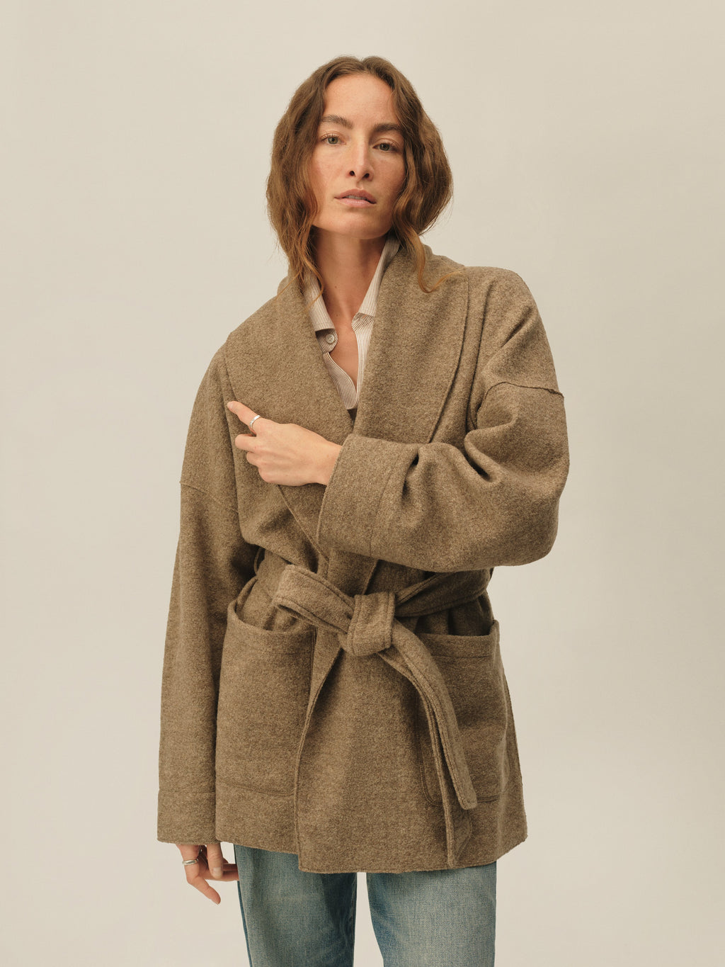 Felted Wool Wrap Coat