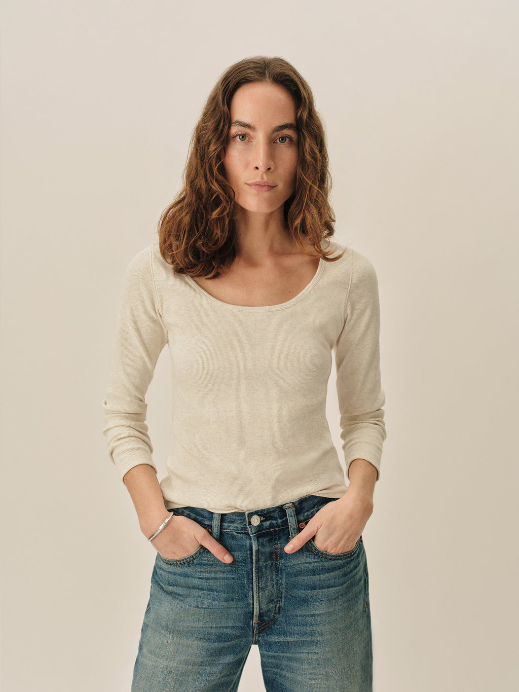 Surplus Rib Scoop Neck Long Sleeve